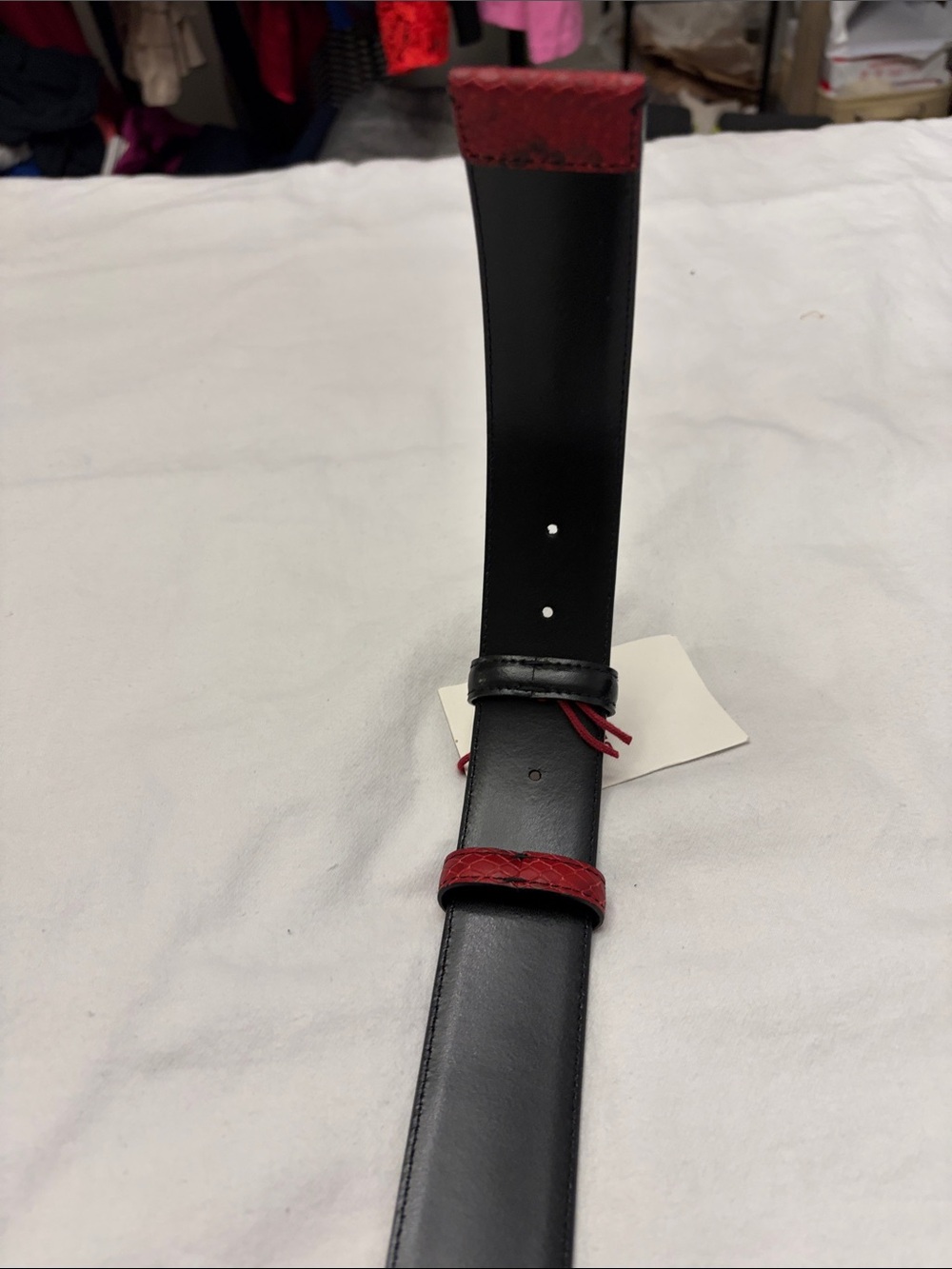 Bally Red Striped Leather Belt with Gold Logo Buckle - Picture 11 of 12